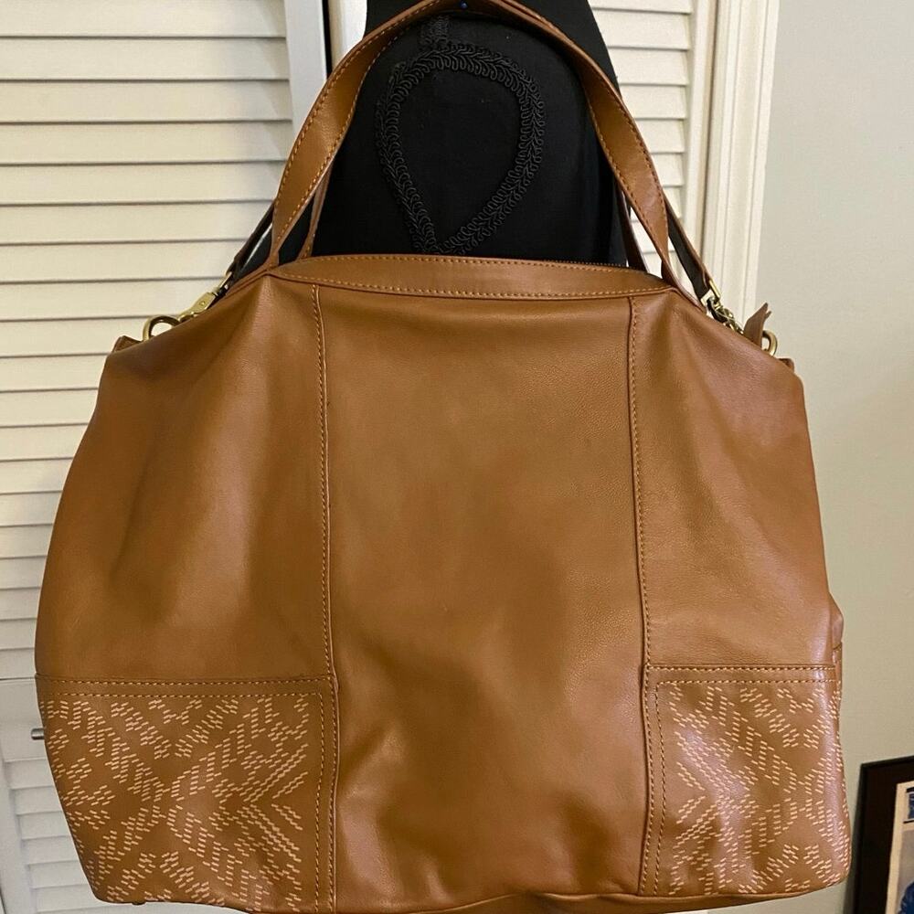 Elegant Brown Leather Tote Bag